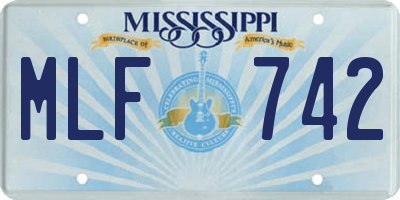 MS license plate MLF742