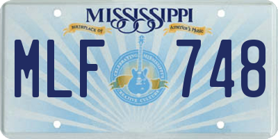 MS license plate MLF748