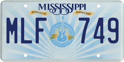 MS license plate MLF749