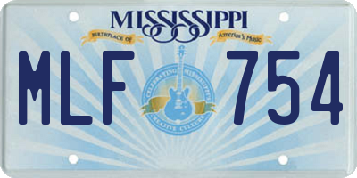 MS license plate MLF754
