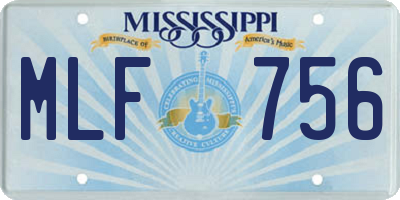 MS license plate MLF756