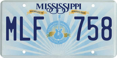 MS license plate MLF758