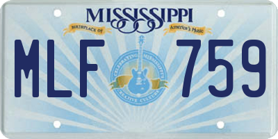 MS license plate MLF759