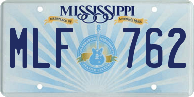 MS license plate MLF762