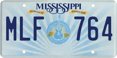 MS license plate MLF764
