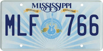 MS license plate MLF766