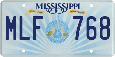 MS license plate MLF768