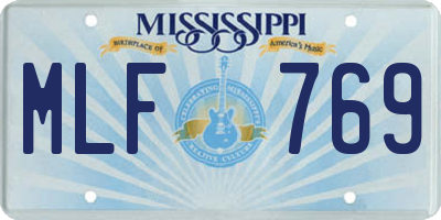 MS license plate MLF769