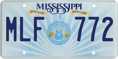 MS license plate MLF772