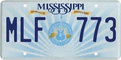 MS license plate MLF773