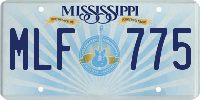 MS license plate MLF775