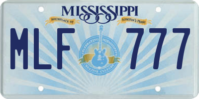 MS license plate MLF777