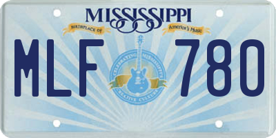 MS license plate MLF780