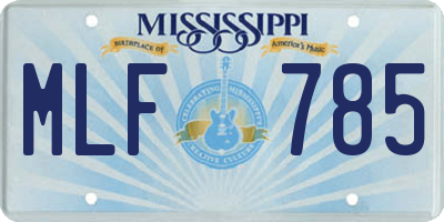 MS license plate MLF785