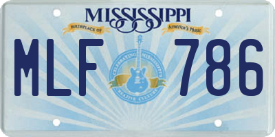 MS license plate MLF786