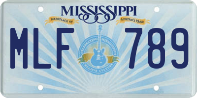 MS license plate MLF789