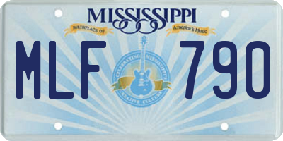 MS license plate MLF790