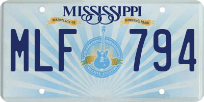 MS license plate MLF794