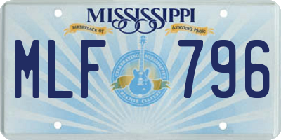 MS license plate MLF796