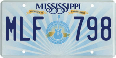 MS license plate MLF798