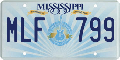 MS license plate MLF799