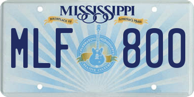 MS license plate MLF800