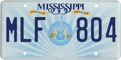 MS license plate MLF804