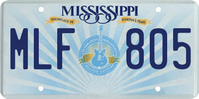 MS license plate MLF805