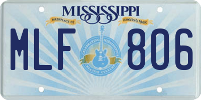 MS license plate MLF806