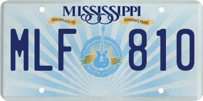 MS license plate MLF810