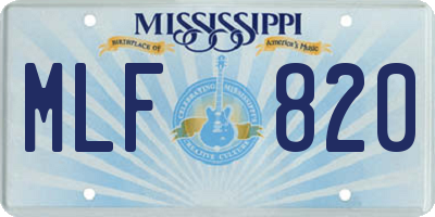 MS license plate MLF820
