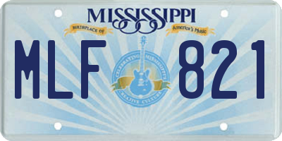 MS license plate MLF821