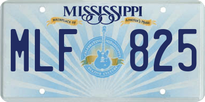 MS license plate MLF825