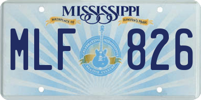 MS license plate MLF826