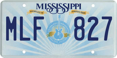 MS license plate MLF827