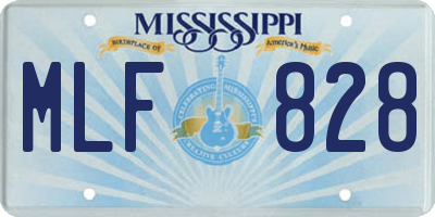 MS license plate MLF828