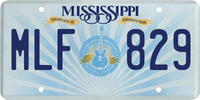 MS license plate MLF829