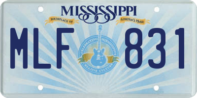 MS license plate MLF831