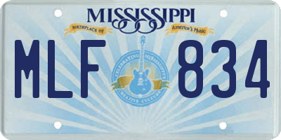 MS license plate MLF834