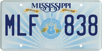 MS license plate MLF838