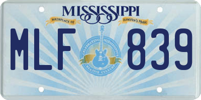 MS license plate MLF839