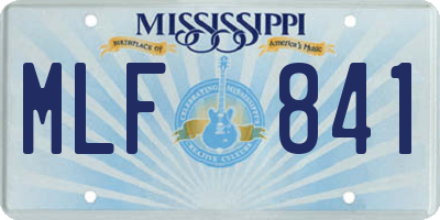 MS license plate MLF841