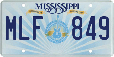 MS license plate MLF849