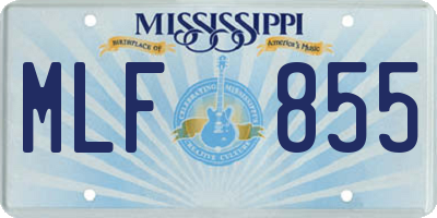 MS license plate MLF855