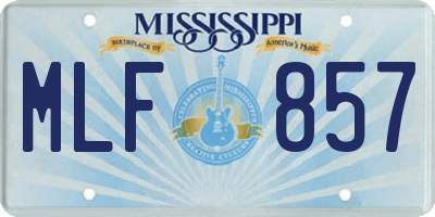 MS license plate MLF857