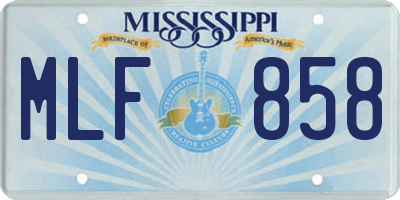 MS license plate MLF858