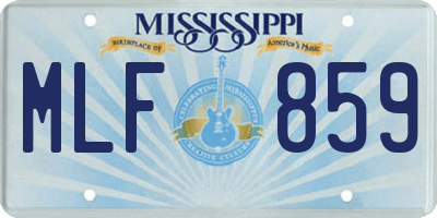 MS license plate MLF859