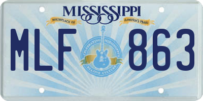 MS license plate MLF863