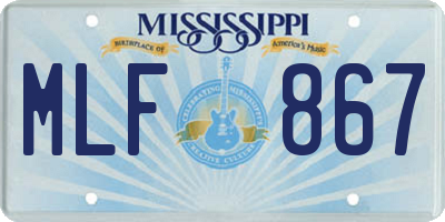 MS license plate MLF867