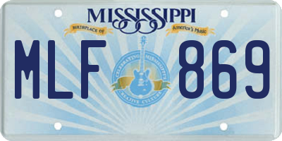 MS license plate MLF869